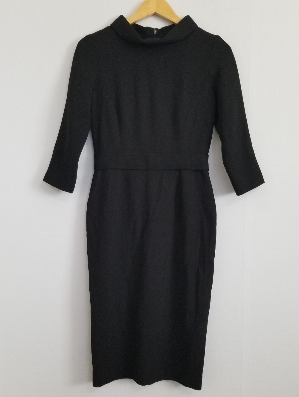 NWOT GOAT 100% Wool Black Midi Crepe Dress Size 4
